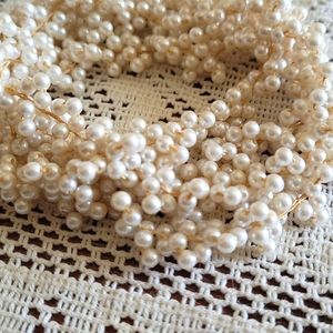 Handmade vintage faux pearl string necklace - repost